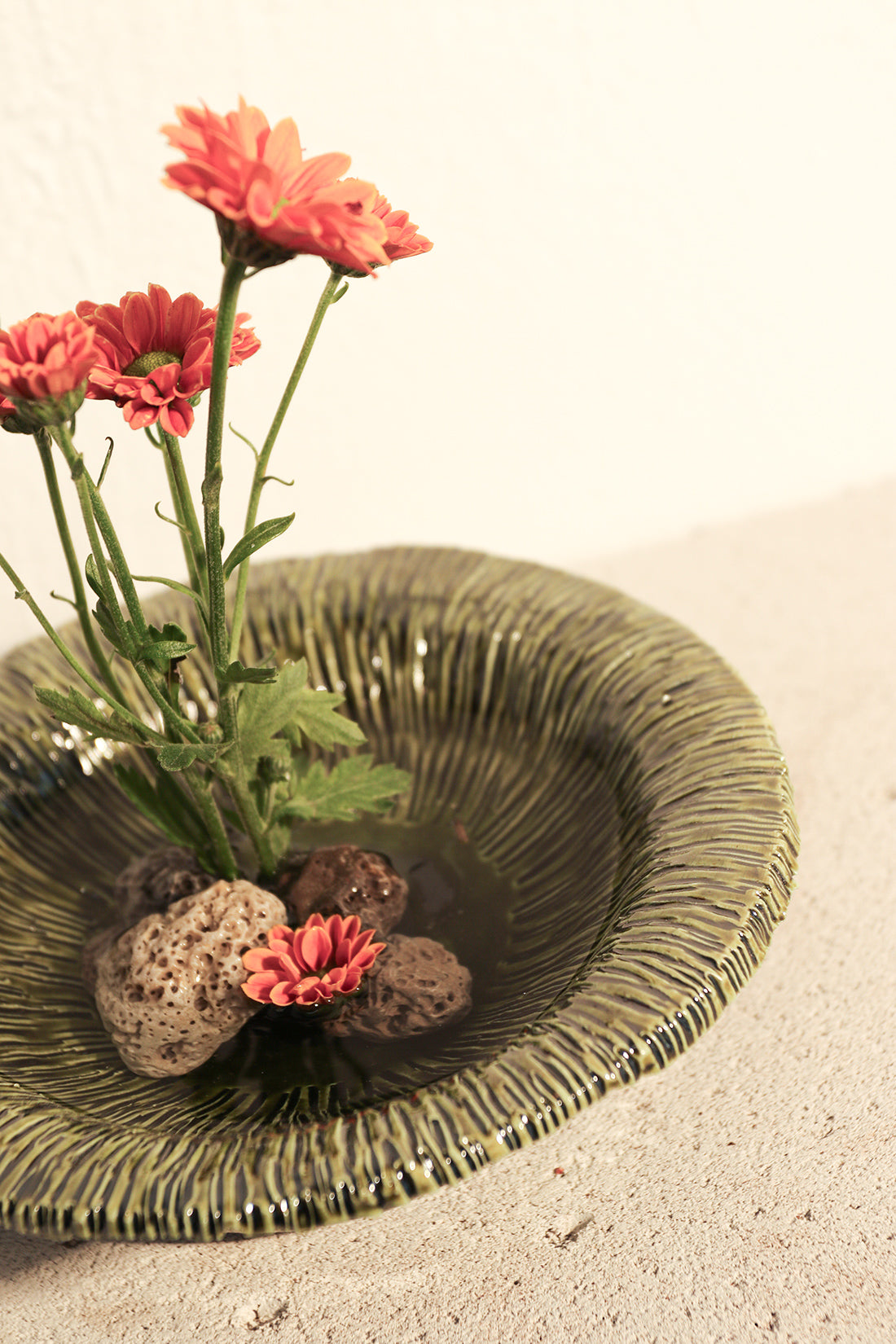 Ikebana Ceramic Plate